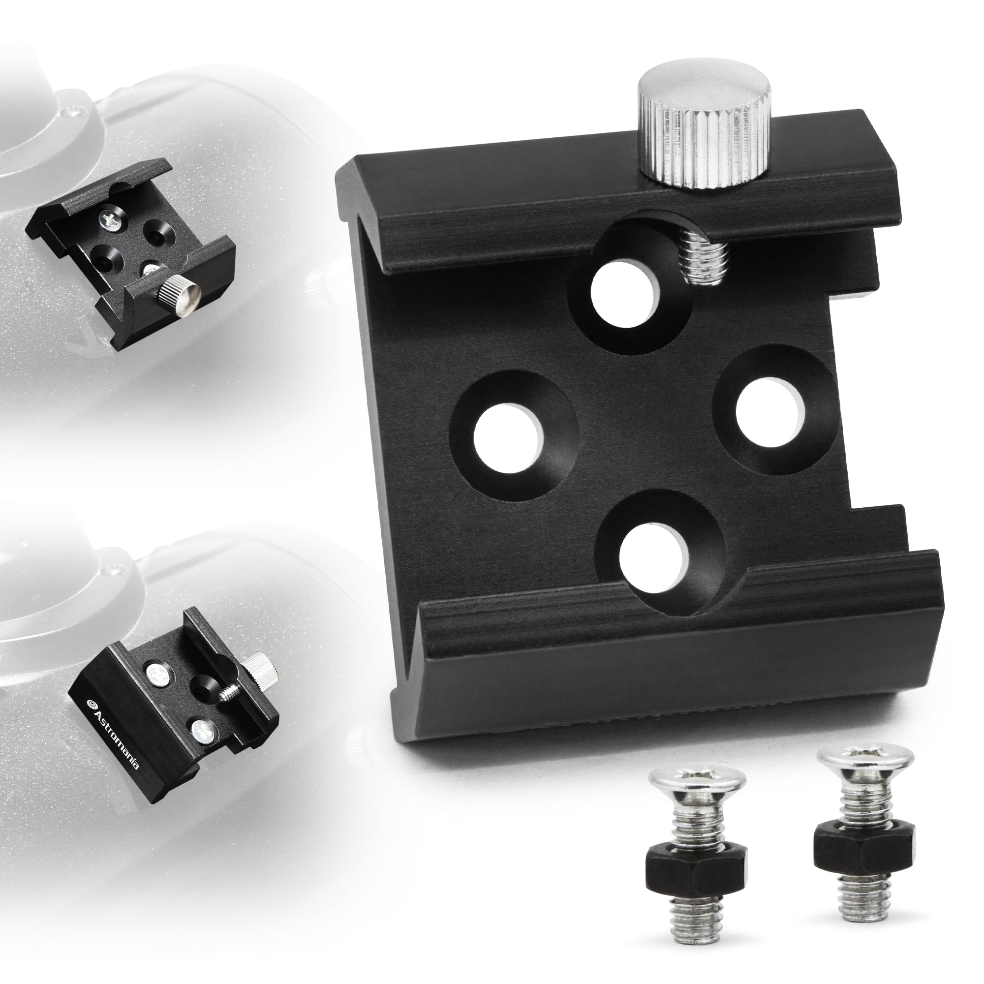 Astromania Finder Scope Dovetail Mounting Base, Finderscope Mount Bracket Compatible with Optical Telescope, Quick Release Aluminum Base with 4 Holes
