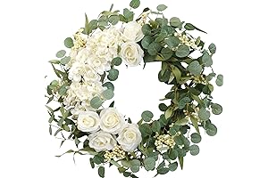 TEMPUS Flower Door Wreath for Front Door, 20"