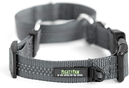 Miniatura 6 de Mighty Paw Collar de entrenamiento de nailon Martingale. Nuestro collar deslizante limitado aprobado por entrenador. Collar de cincha modificado