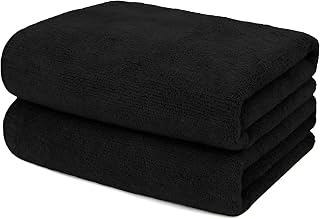 UNIMADE 2 Pack Salon Towels - Highly Absorbent and Quick Drying Hand Towels | Premium Wash Cloths for Bathroom, Gym, Shower, Hotel, and Spa - 16x27 inch (Black)