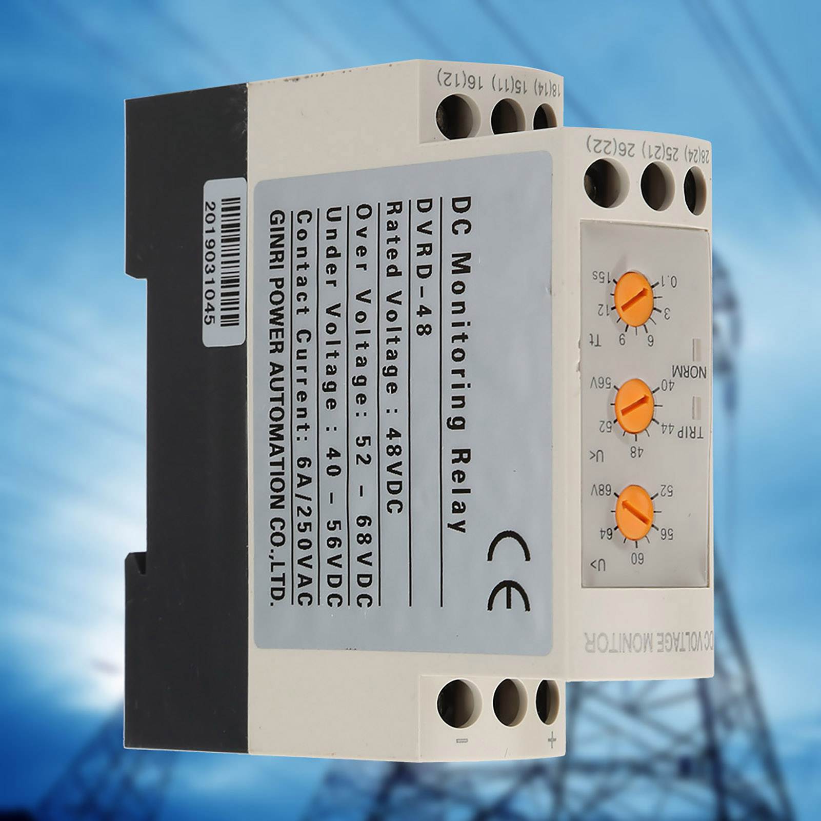 DC 12V / 24V / 36V / 48V Relais de tension, DVRD sur la tension et sous tension s s de relais Propriétaire de tension de rail Relay (Dc48v)