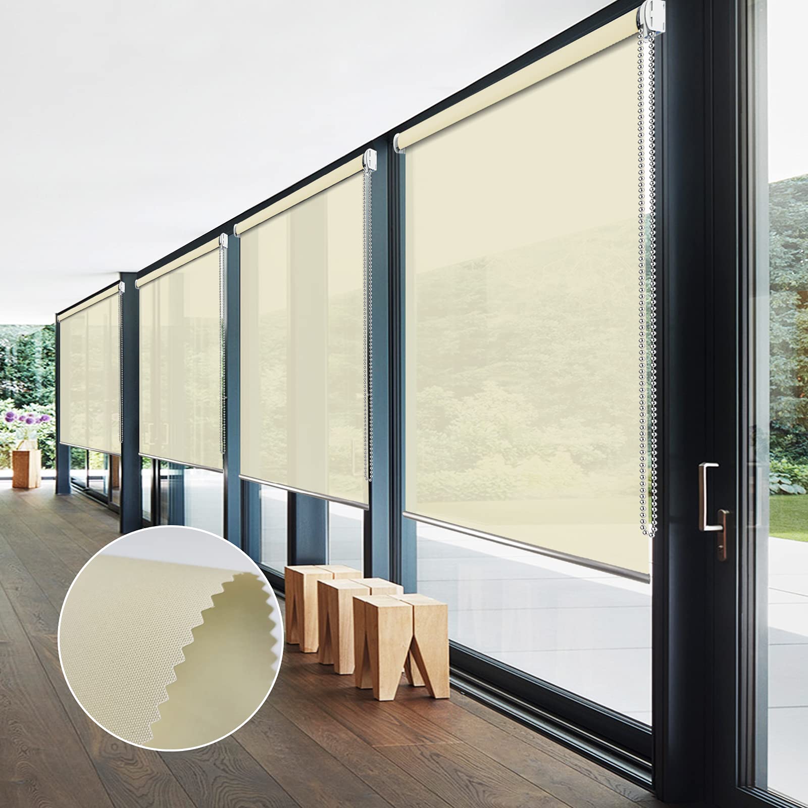 ベージュ ロールスクリーン 約幅80cm×高さ200cm Amazon｜ロールスクリーン 1級遮光 遮熱 防水 ロールカーテン