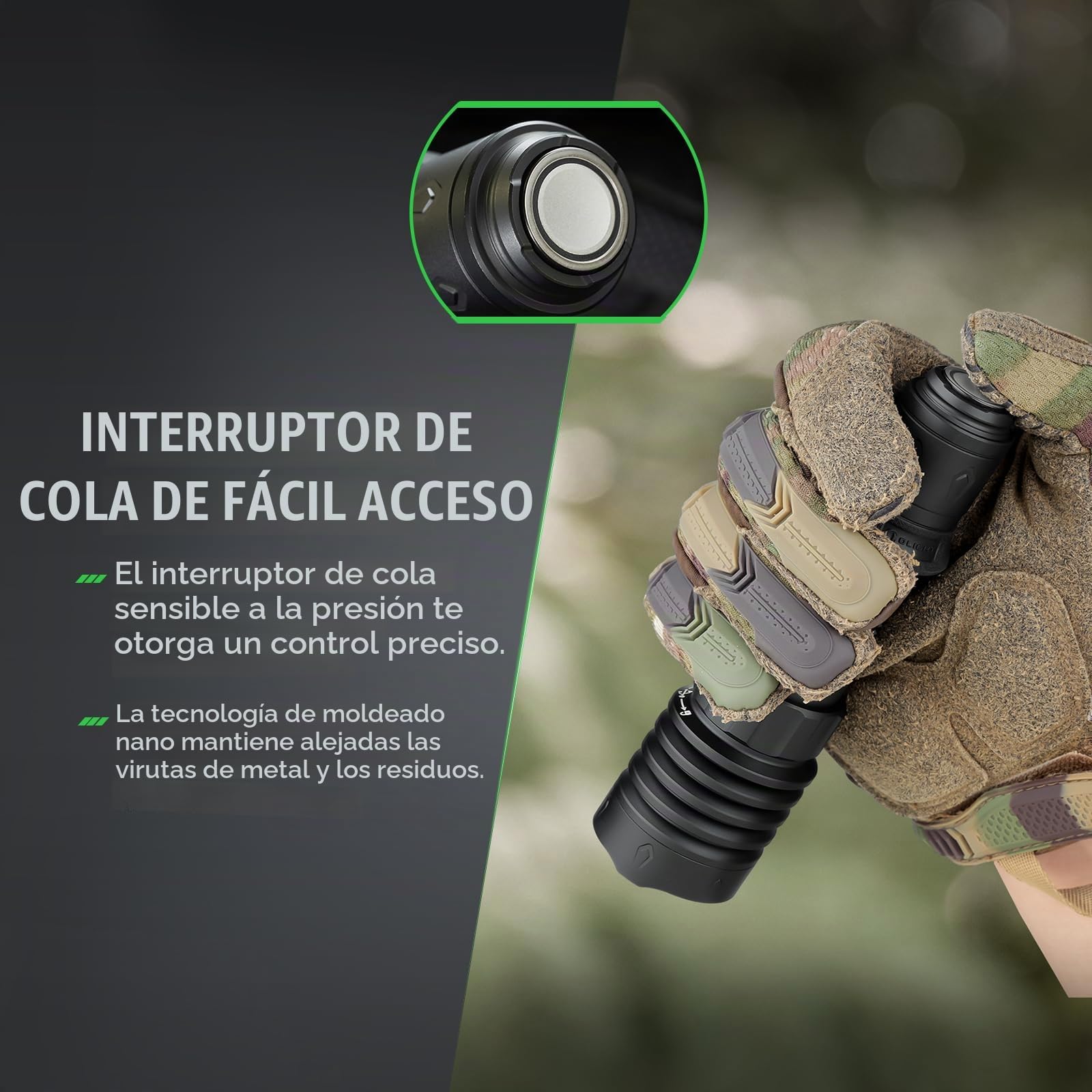 OLIGHT Warrior X 4 Linterna Potente Táctica Recargable 2600 LM 630M | Carga Mediante USB-C, Incluye Funda de Cuero, Resistente al Agua IPX8, Para Actividades al Aire Libre, Campismo y Cacería