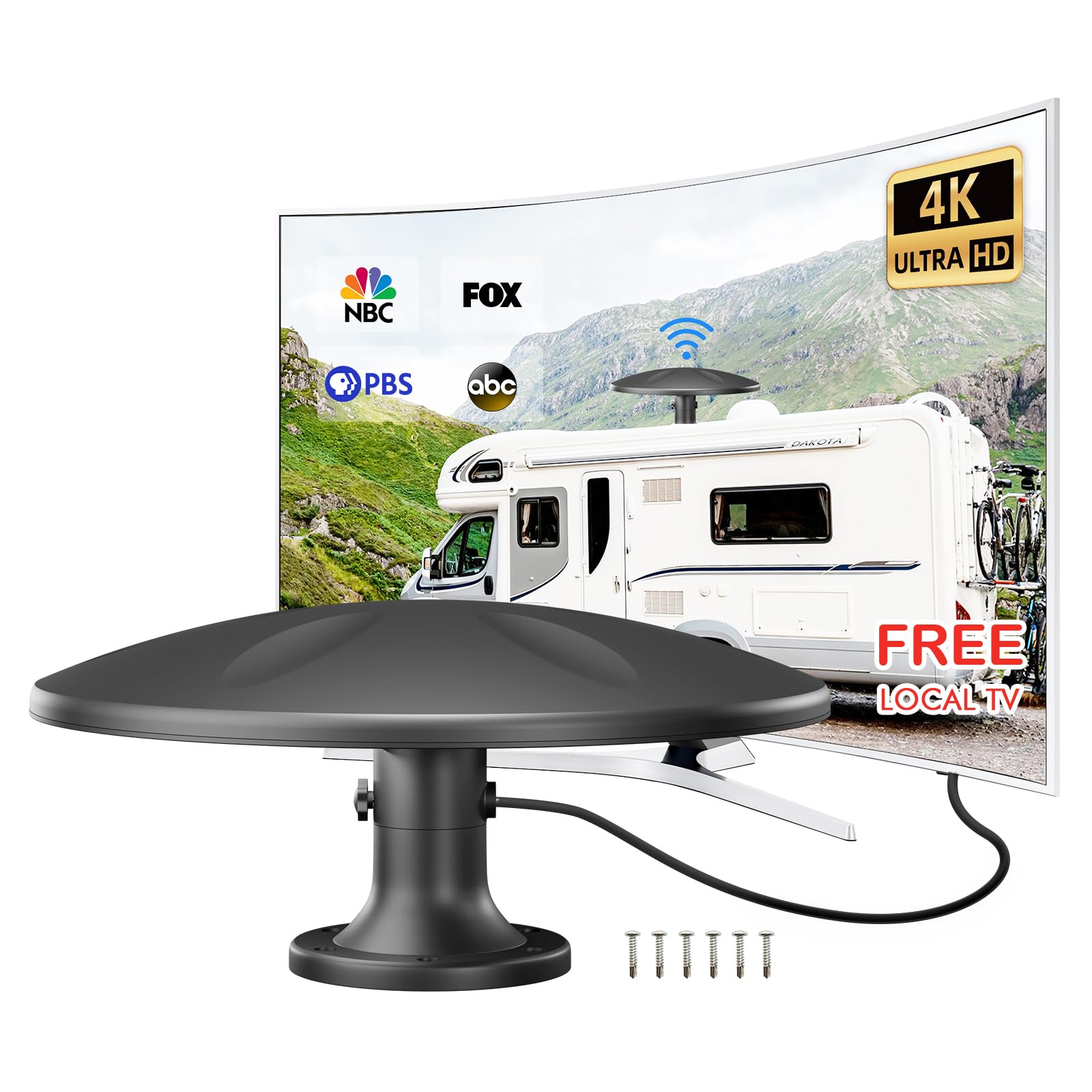 Long Range Outdoor TV Antenna Outdoor Digital HDTV Antenna, Amplifier