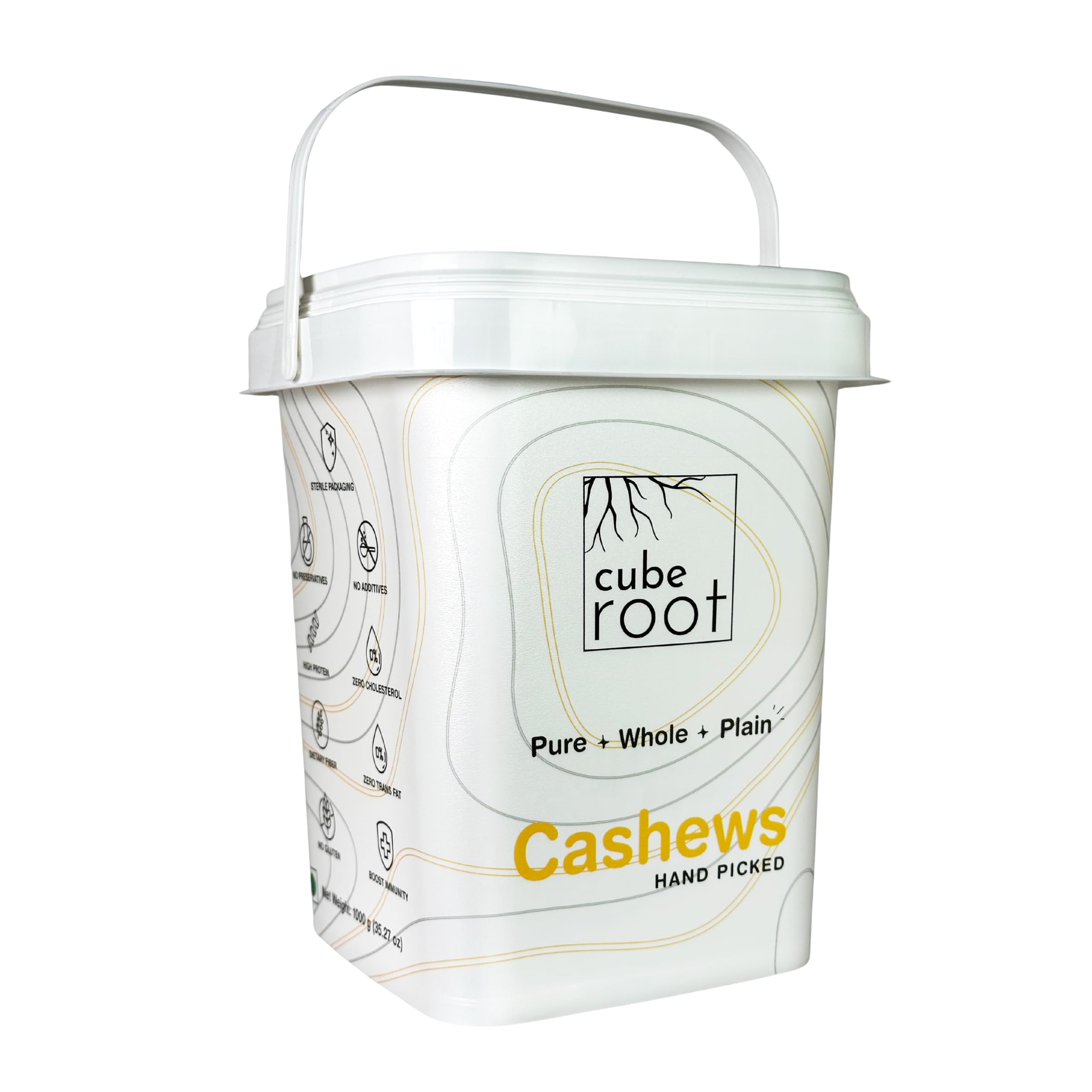 Cube Root 100% Natural Whole Cashew Nuts 1kg (1000g), W180 Grade (Jumbo size), Vacuum Pack, Dry Fruits-image-9