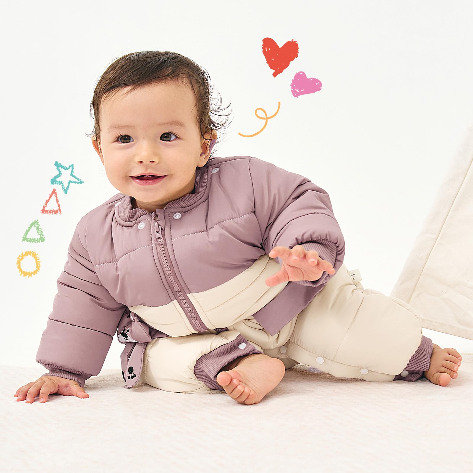 WYTbaby Tuta da neve invernale con cappuccio, spessa, calda, per bambini, ragazzi e ragazze, 6-24 mesi