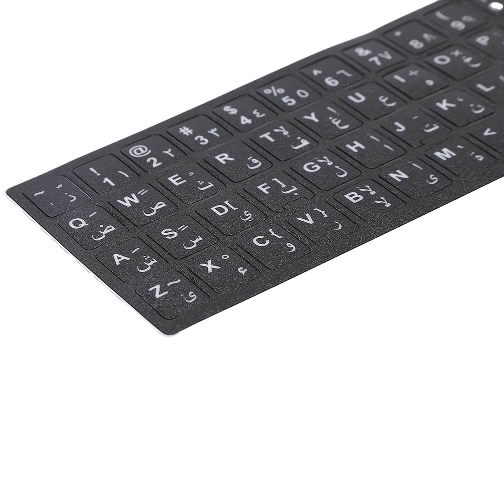 Fydun Adesivo per Tastiera Sfondo Nero Impermeabile Arabo per Notebook Desktop Pc Schede del Personale del Computer Adesivo per Tastiera Araba per Laptop