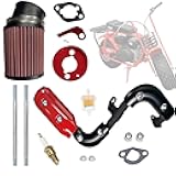Upgraded Air Filter Kit and Exhaust Pipe with Muffler Silencer Compatible for Coleman CT200U BT200X CT200U-EX Mini Bike Baja Warrior