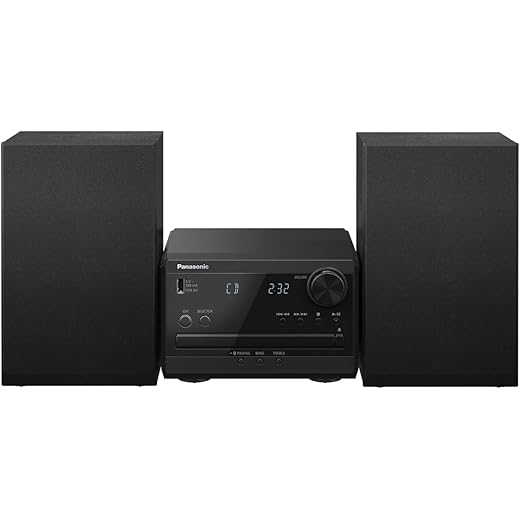 Panasonic Compact Stereo System with CD Player, Bluetooth, FM Radio and USB with Bass and Treble Control, 20W Stereo System for Home with Remote Control - SC-PM270PP-K (Black)