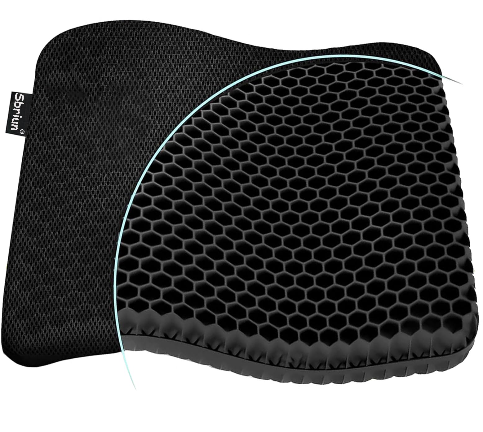 Gel Seat Cushion for Long Sitting Pressure Relief - Wheelchair Cushions for Pressure Sores - Coccyx, Sciatica & Tailbone Pain Relief Cushion - Non-Slip Butt Pillow for Office, Home, Car (Black)