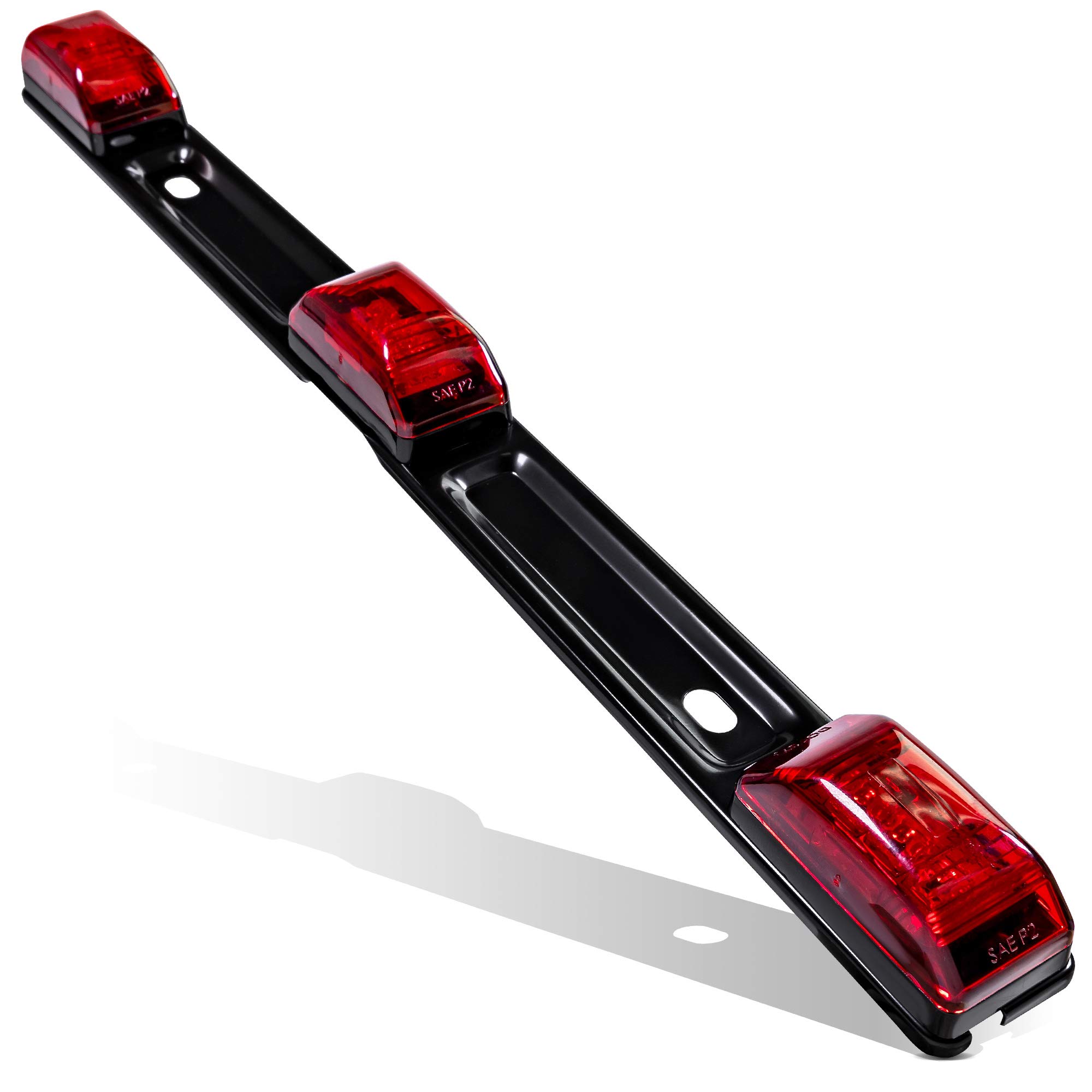 15" 9 LED 3 Red Trailer Light Bar [DOT FMVSS 108] [SAE P2] [IP67
