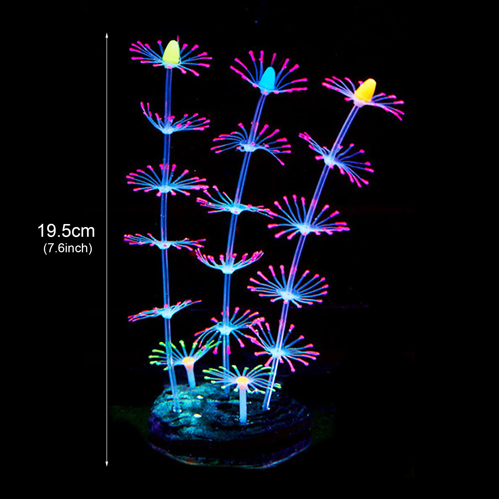 Cayway 4 Pz Piante Artificiali Acquario Ornamenti Effetto Coral Fish Tank Decorazioni Anemone di Mare
