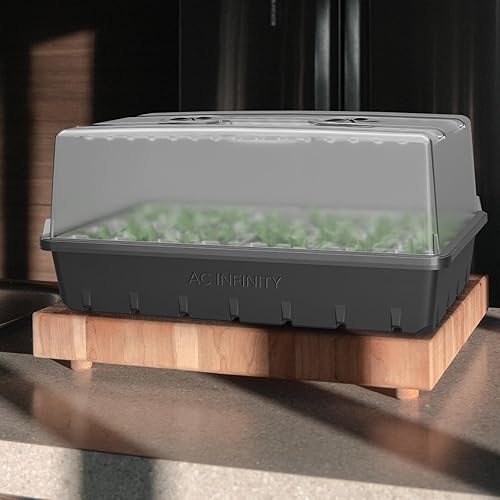 Miniatura 7 de AC Infinity Cúpula de humedad, kit de germinación con bandeja de goteo resistente, bandeja de plántulas de 5 x 8 celdas y paneles de extensión de