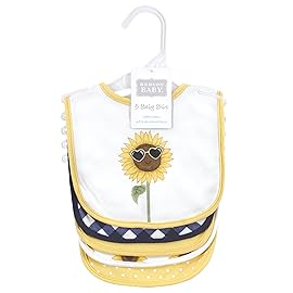 Hudson Baby Unisex Baby Cotton Bibs, Sunflower, One Size