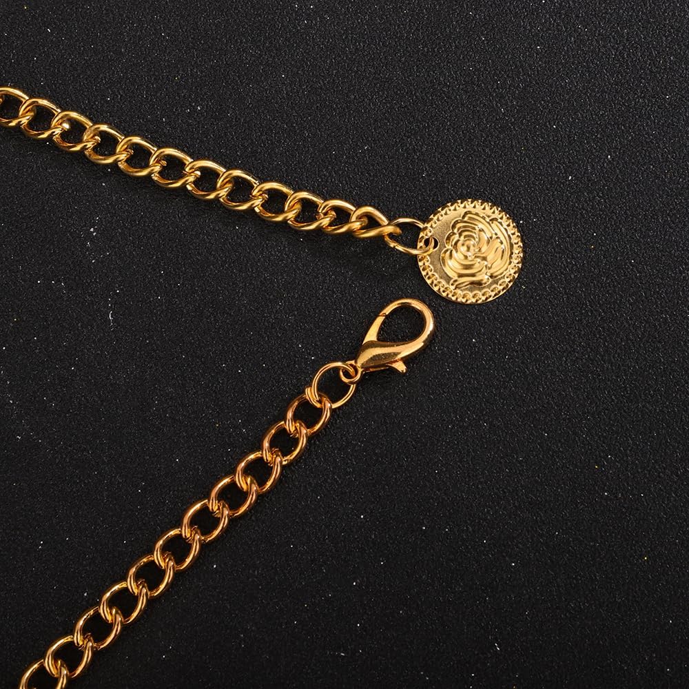 Jumwrit Punk Long Waist Chain Belt Boho Layered Coin Pendant Belly Link Chain Rave Chunky Statement Summer Beach Dress Body Chain Fashion Body Accessories for Women - Image 6