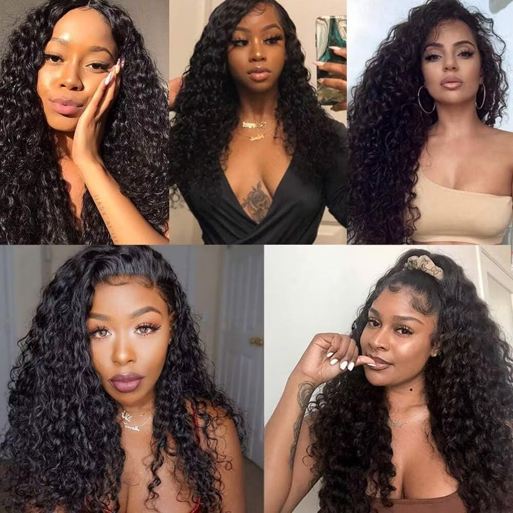 Ladiary Tissage Bresilien en lot 100% Meches Cheveux Naturel Brésilienne Water Wave Hair Bundles Tissage Naturel Couleur 1 faisceaux 24 pouce