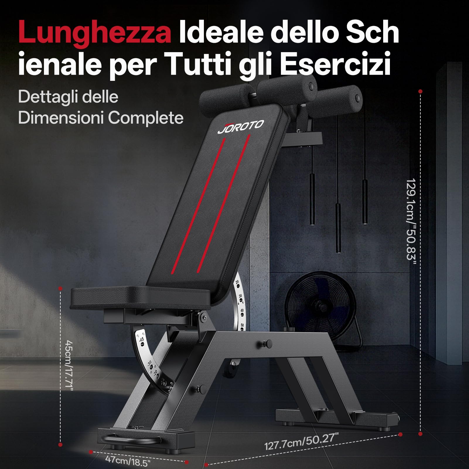 JOROTO MD70 Panca palestra Regolabile, Panca Pesi Multifunzione con Carico Massimo 400KG/880LBS, Schienale 8 Posizioni e Seduta 5 Posizioni Regolabile, Panca Addominali per Allenamento Completo