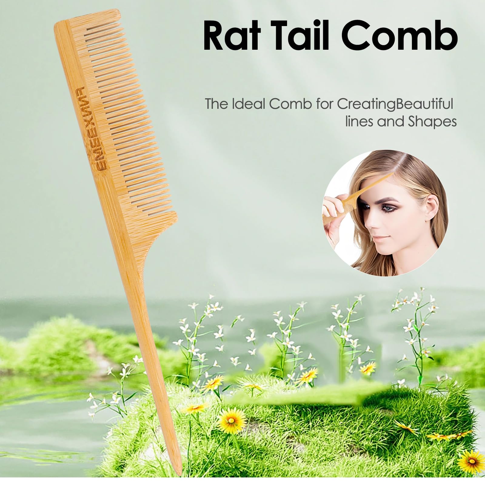 Juego de cepillo y peine, cepillo de bambú grueso y fuerte, cepillo de pelo suave de bambú, cepillo de paleta para el crecimiento del cabello, herramienta de limpieza de cepillo de pelo, adecuado para