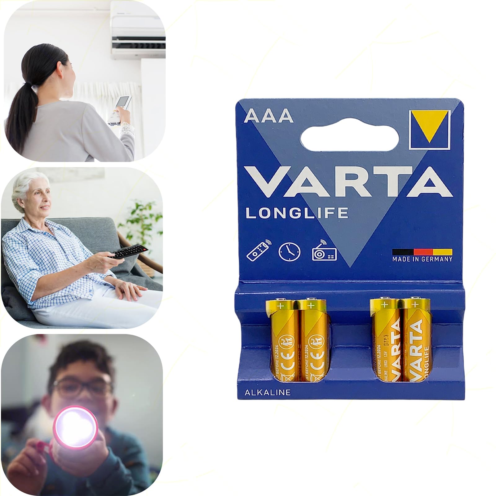 Lot de 5 piles minimales AAA LR03 Longlife Power Alcaline | puissantes et durables pour appareils à haute consommation | pour jouets, lampes de poche LED et appareils sans fil
