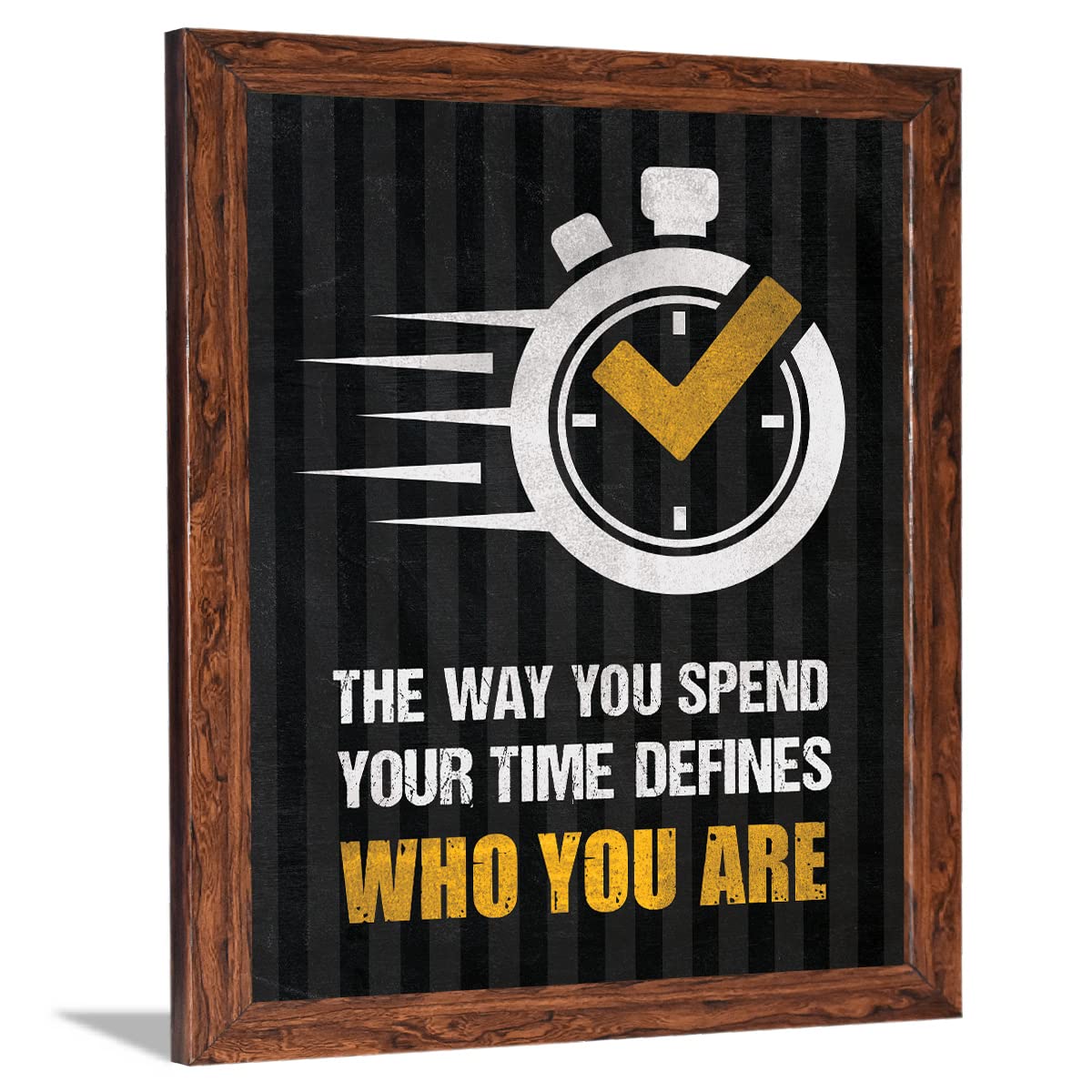 Chaka Chaundh Engineered Wood - Motivational Quotes Frames - Time Quotes Rectangular Wall Frames For Office,Student & Study Room - Photos With Quotes - (14 X 11 Inches) (Time Defines - Black)