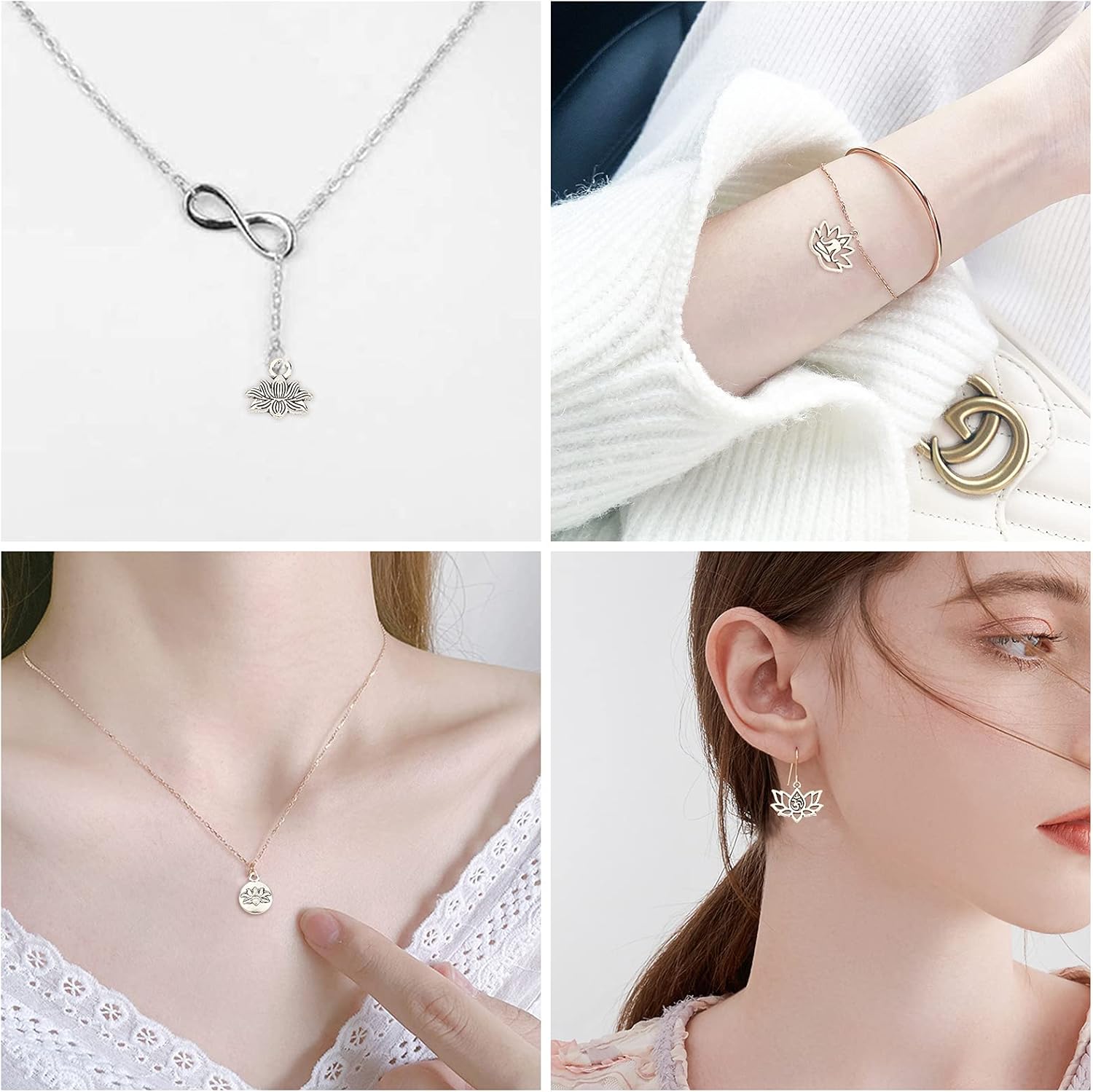 SUNNYCLUE 1 Box 88Pcs 11 Styles Lotus Yoga Om Ohm Flower Charms Pendants Links Connectors Beads Jewellery Findings Accessories for DIY Earring Necklace Bracelet Jewelry Making - Image 6