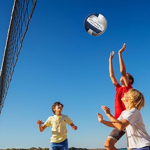 Miniatura 5 de Woanger 6 pelotas de voleibol tamaño oficial 5, impermeables, suaves, recreativas, con bomba y bolsa de red, para niños, jóvenes, adultos,