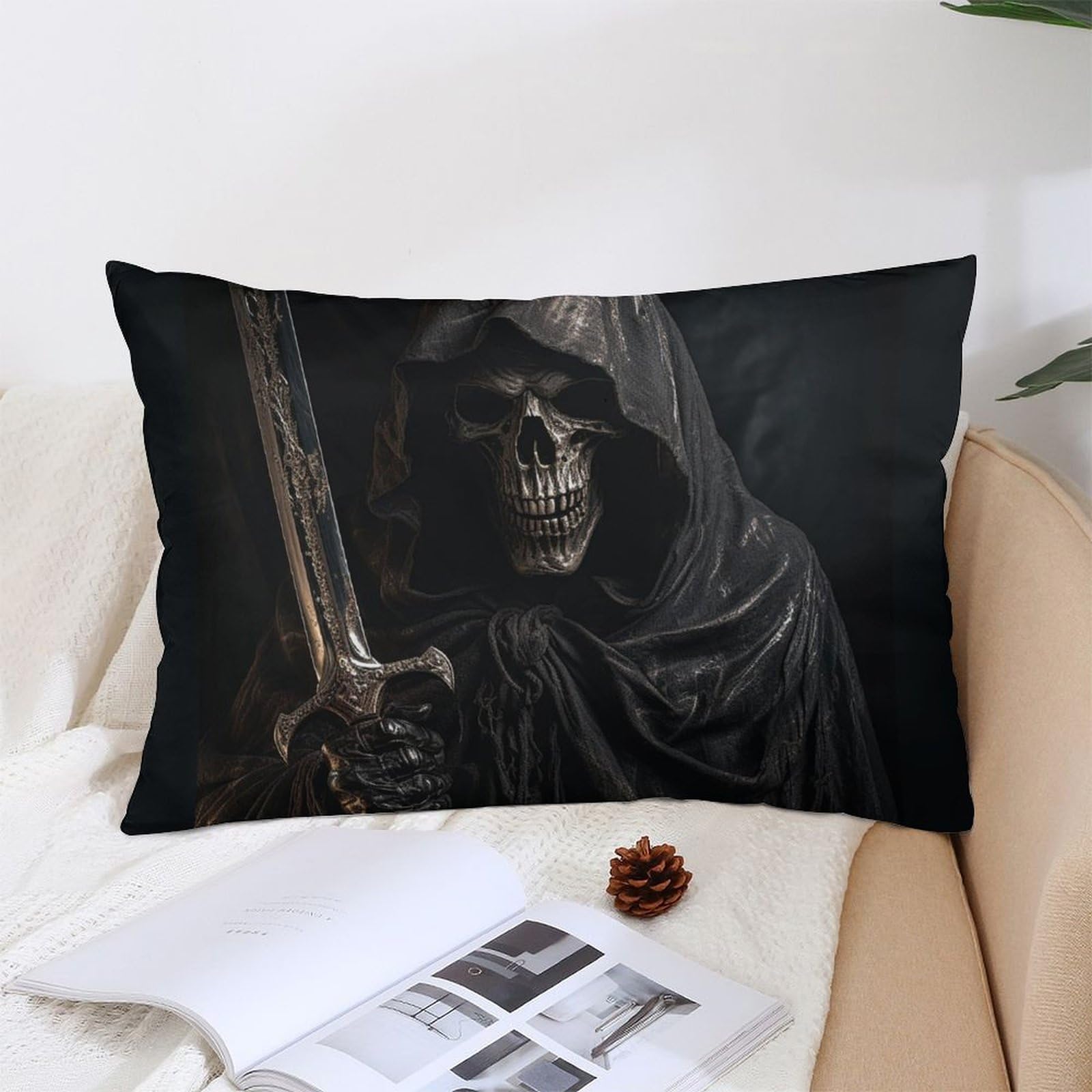 NTVOWPZO Decoration Throw Pillow Covers 12 "x20 Pillowcases Covers Skeleton in Robe Soft Pillowcases Modern Farmhouse Home Decor Sofa Cushions Covers for Couch Bed Living Room