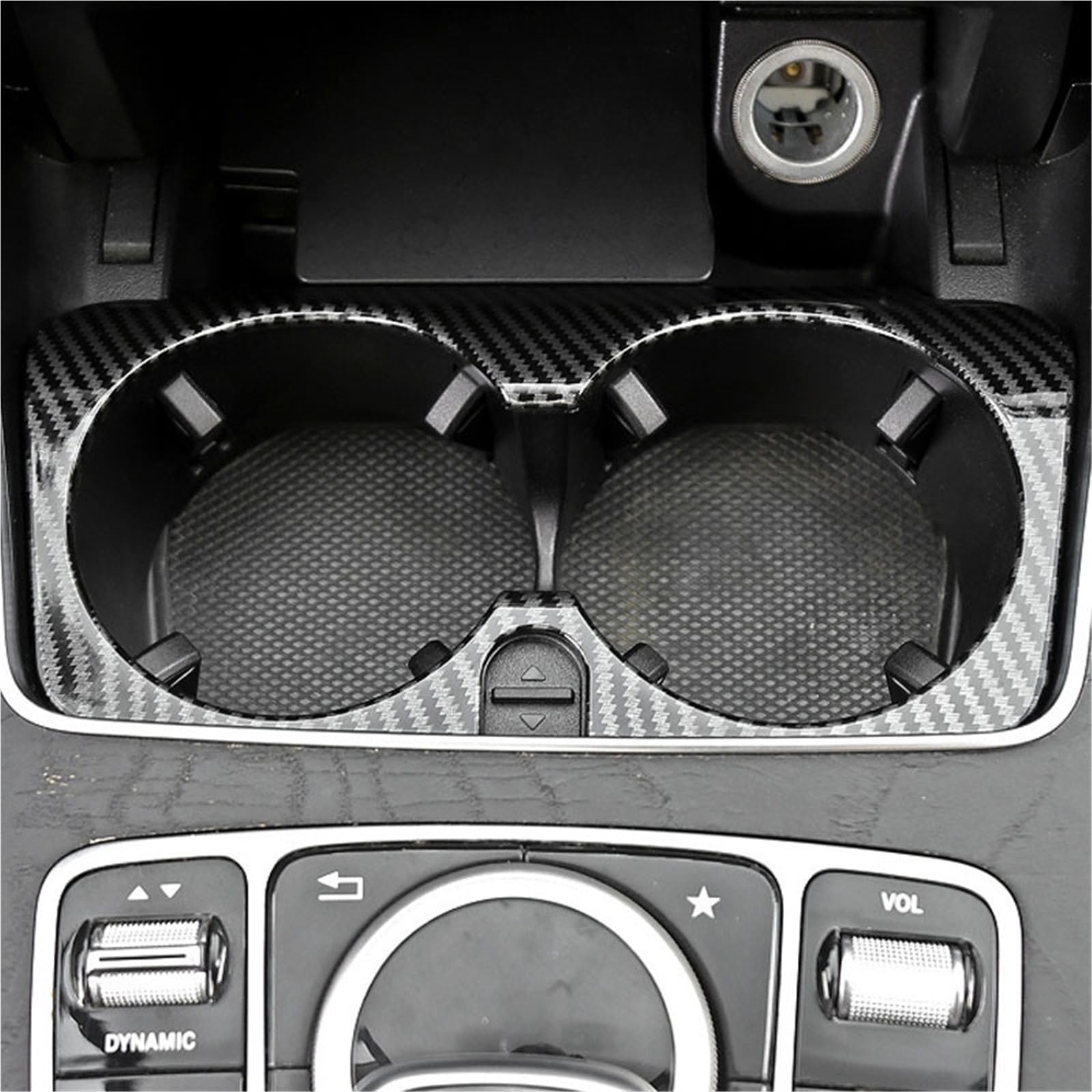 Folia na panel‌ Okleina skrzynia biegów‌ ABS pasuje do Benz CE Klasa Modyfikacja wnętrza C260L E300L GLC200 Konsola środkowa Uchwyt na kubek Uchwyt na kubek(Carbon Fiber Patten)