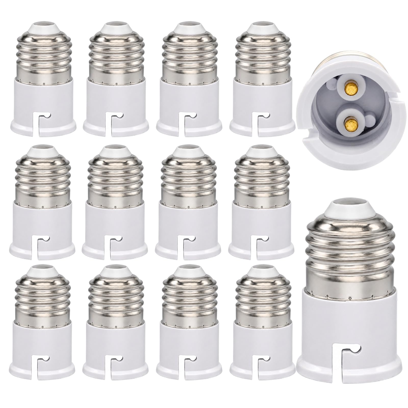 kiwkww 12PCS Light Bulb Adapter, Lamp Socket Converters, Bayonet to Screw Bulb Adaptor, Easy Installation for Home Lighting, Compact Design with Compatibility