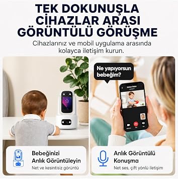 Çift Kameralı 355 Derece PTZ WiFi Güvenlik Kamerası İç Mekan