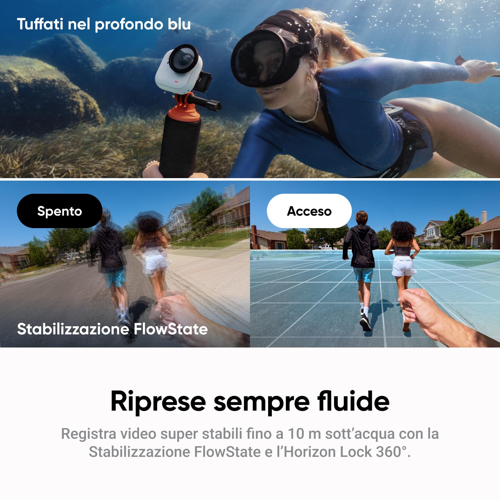 Insta360 GO Ultra Pack Ciclismo Nero Notte- action cam mini 4K a mani libere, indossabile, superba in bassa luce, montala ovunque, stabilizzazione FlowState, 200 min di carica, bici e corsa