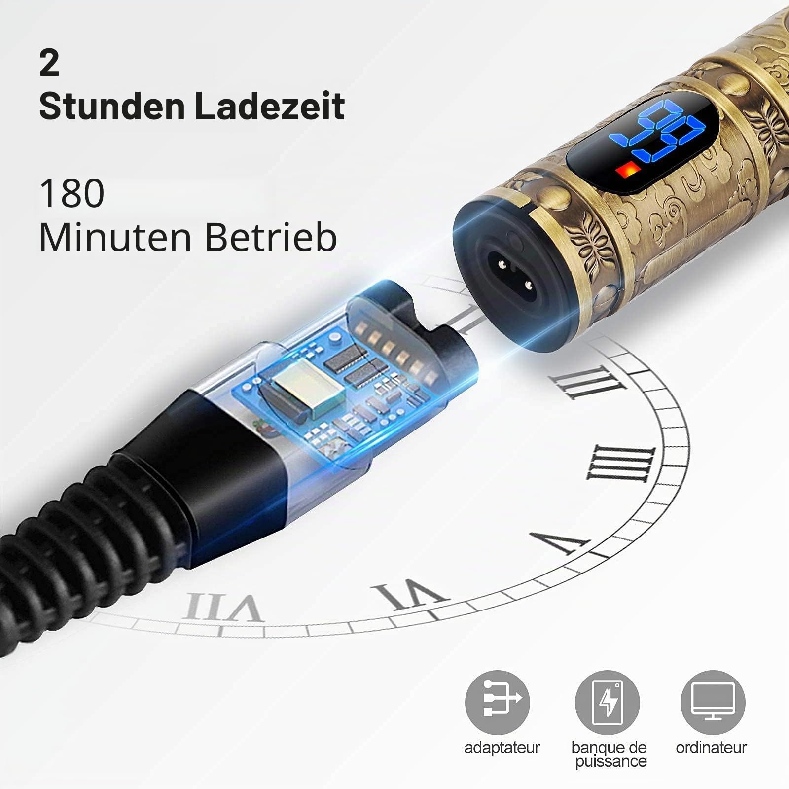 YiLFo Haarschneidemaschine Profi Barttrimmer Herren, Barber Rasierer Herren Elektrisch Haarschneider, Bartschneider Trimmer, LED-Anzeige, Schnurloser Präzisions Konturen Haartrimmer für Friseure