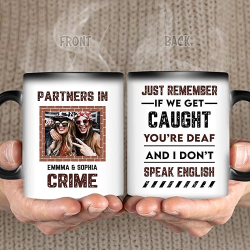 Miniatura 2 de Vaso personalizado para hermana mejor amiga de Soul Sister Bestie If We Get Caught Partners In Crime regalos de foto personalizados para mejor amiga
