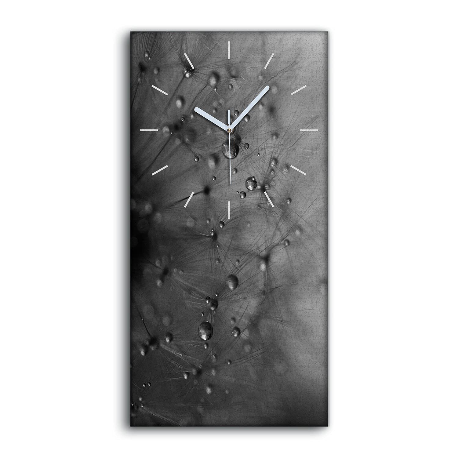 Horloge sur Toile Pissenlit Abstrait Art Mural Moderne 30x60cm