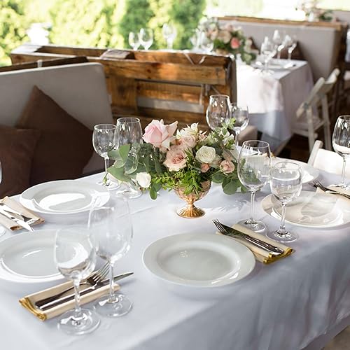 Miniatura 7 de Fixwal Mantel rectangular blanco de 60 x 84 pulgadas para mesa de 4 pies, paquete de 2 manteles de tela de poliéster lavables para cocina, comedor,