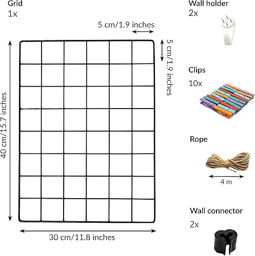 Vista 10 de ODOXIA Accesorios de rejilla de pared Cesta colgante, estante de ganchos y estante Estante de exhibición de panel de alambre y ganchos