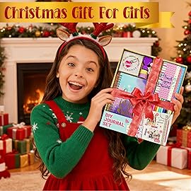 Nollh DIY Journal Kit for Girls - 26PCS Teen Tween Girl Gifts Trendy Stuff, Stocking Stuffers, Scrapbook Supplies Stationery Set, Art Crafts Kit - Ideal Gifts for 8 9 10 11 12 13 14 Year Old Girl