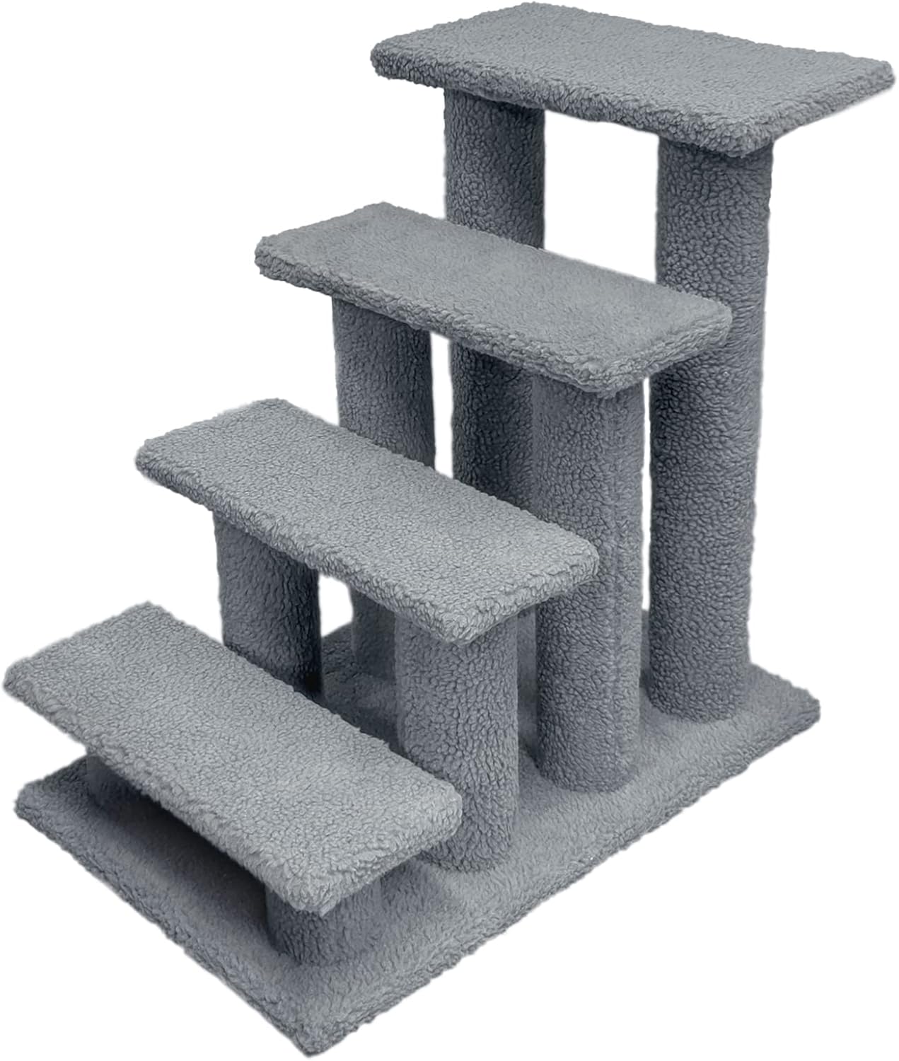 Good Life USA 25'' 4 or 5 Steps Pet Stairs Carpeted Ladder Ramp Cats Scratching Post Cat Tree Climber for Cat Small Dogs Rabbit Beige,…