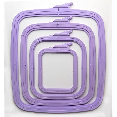 Nurge Lilac 4 Pcs Set Plastic Square Embroidery Hoop, Cross Stitch Hoops, Punch Needle Hoop , DIY Craft Sewing,ABS Plastic Embroidery Hoops