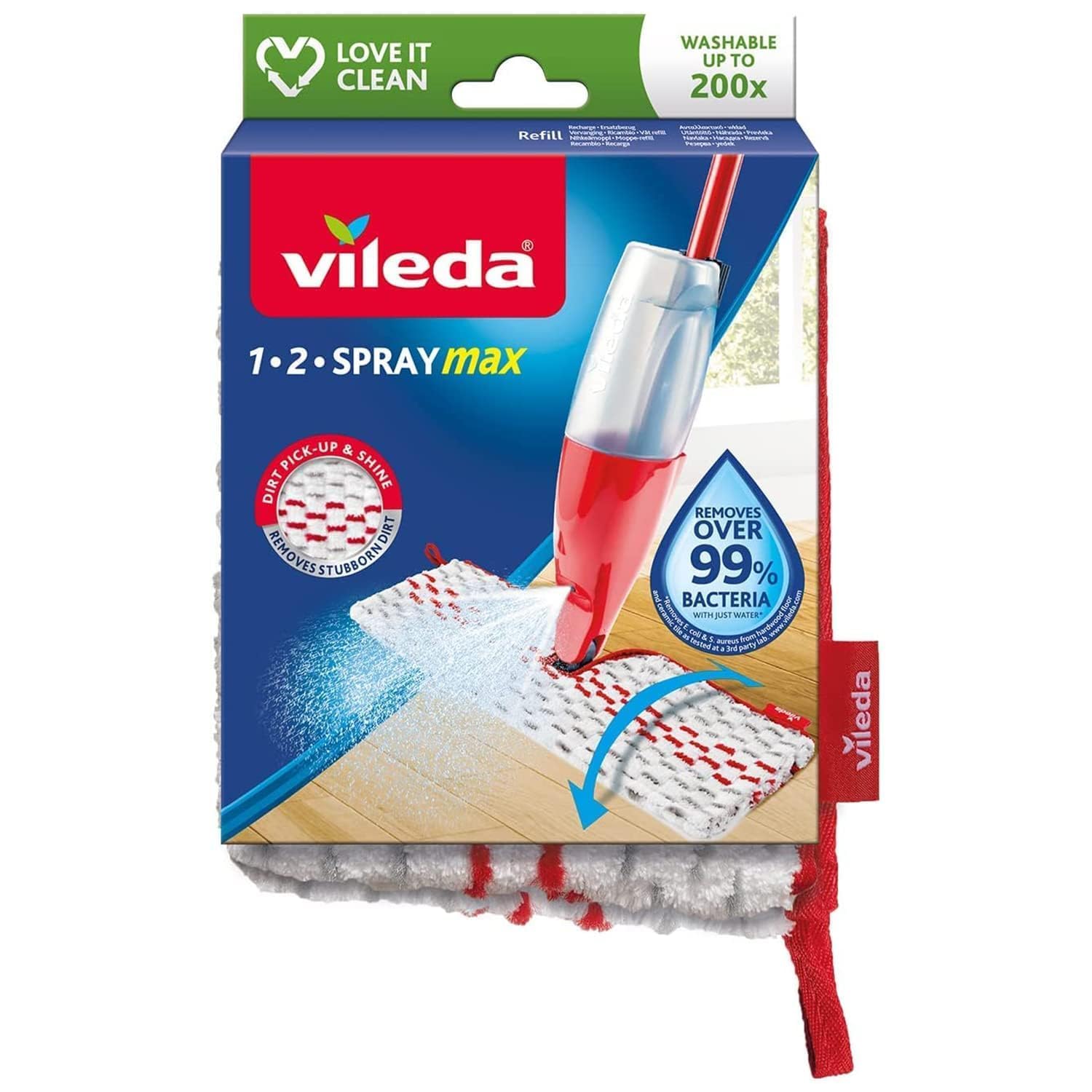 Vileda Zestaw 2 produkty Wkład do mopa 1-2 Spray MAX + Mop 1-2 Spray MAX BOX