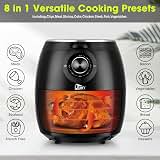 Air Fryer 5.8QT/5.5L, Uten 1700W AirFryer High-Power Electric Hot Temperature Control & Timer Knob, Non Stick Fry Basket, Dishwasher Safe, Apply to Party, Afternoon Tea, Black — image 6