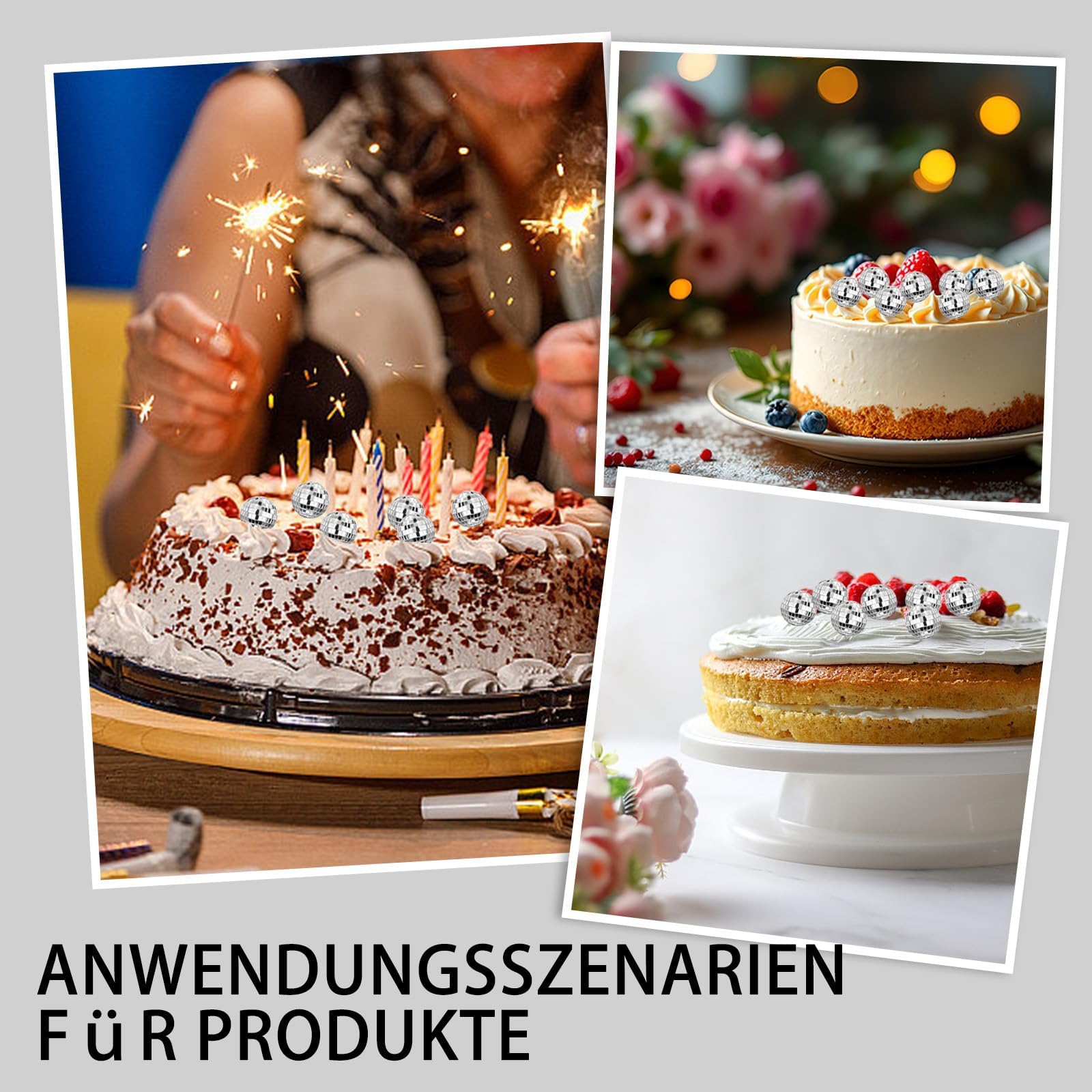 Set van 32 mini-discoballen in verschillende maten - spiegelbal met ophangkoord - kleine discobal voor disco-feest - taartdecoratie - club DJ - Kerstmis, bruiloft, decoratie
