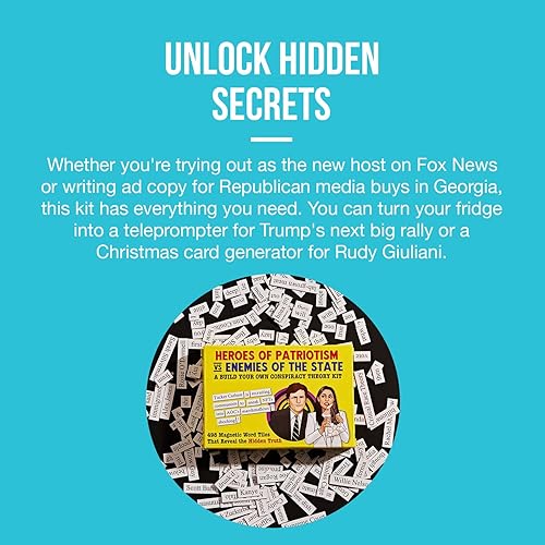 Miniatura 3 de Heroes of Patriotism vs Enemies of The State - Kit de teoría de la conspiración por Dissent Pins - Divertidos juegos de palabras con imán de nevera