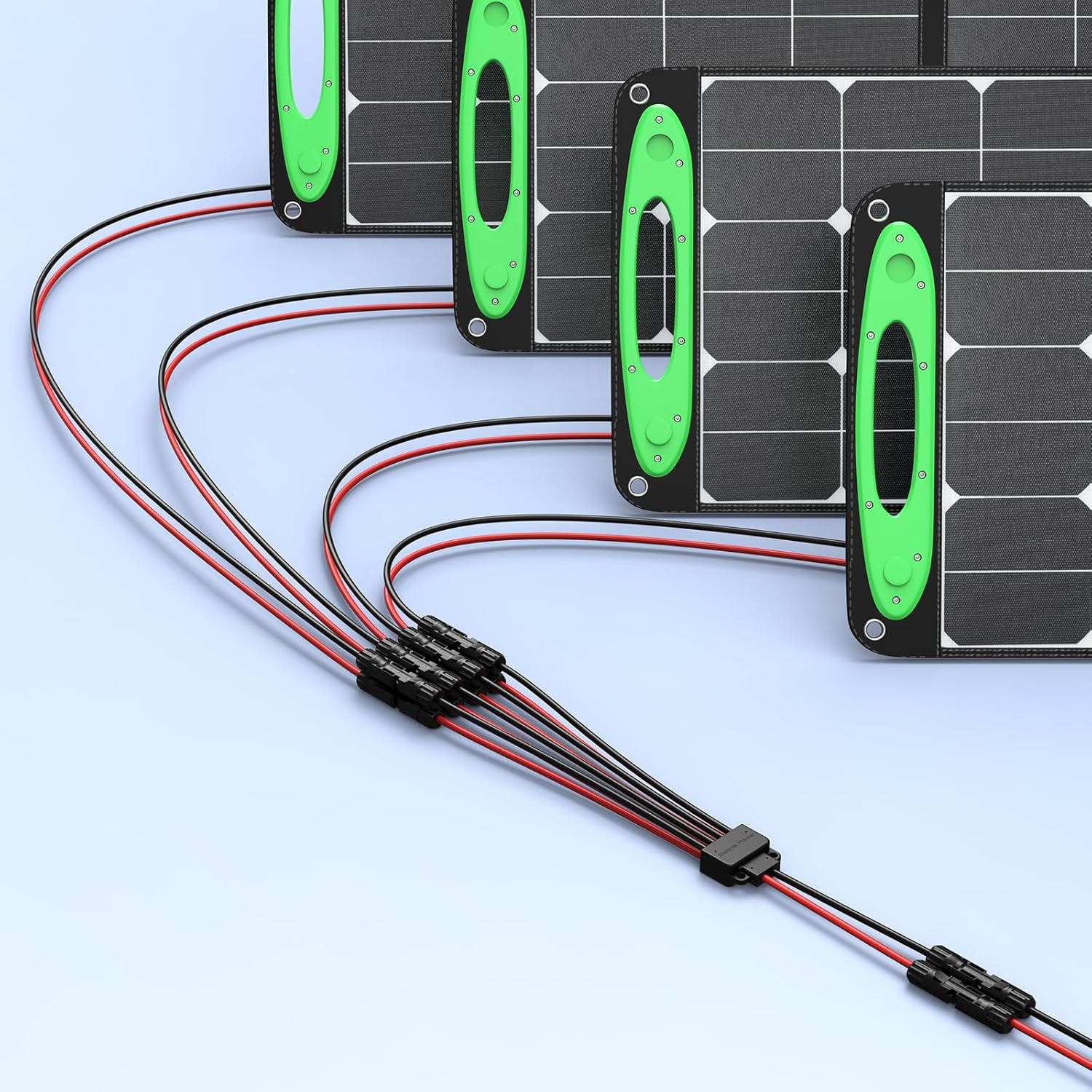 Bateria Power Solar Connectors 30A Y-Branch Cable, Solar Cable Parallel Adaptor Solar Panel Wire Connectors in Pair for Solar Panel (1*MF/MMMMFFFF), 3PCS