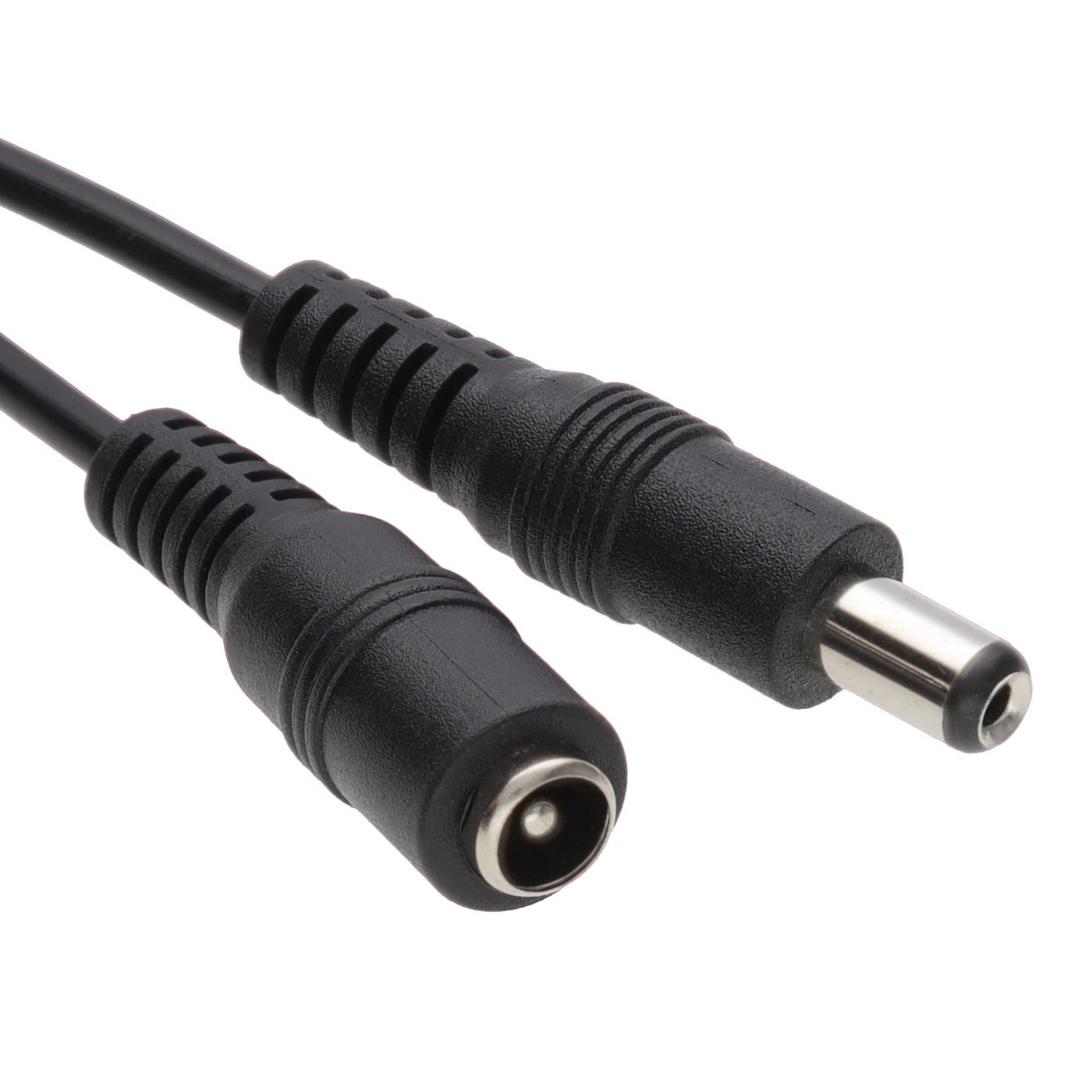 Kenable Men's Black Dc Power Extension Cable 5.5Mm X 2.1Mm To Fe Plug Socket Lead For Cctv Security Cameras 4M