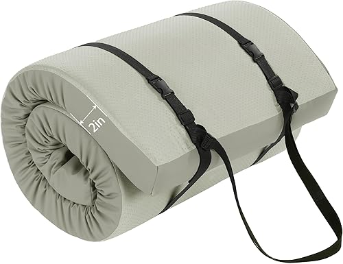 MABOZOO Tapete de yoga de 2 pulgadas de grosor, 72 x 24 x 2 pulgadas, plegable, extra grueso, tapete de gimnasia con piel sintética, tapete de yoga