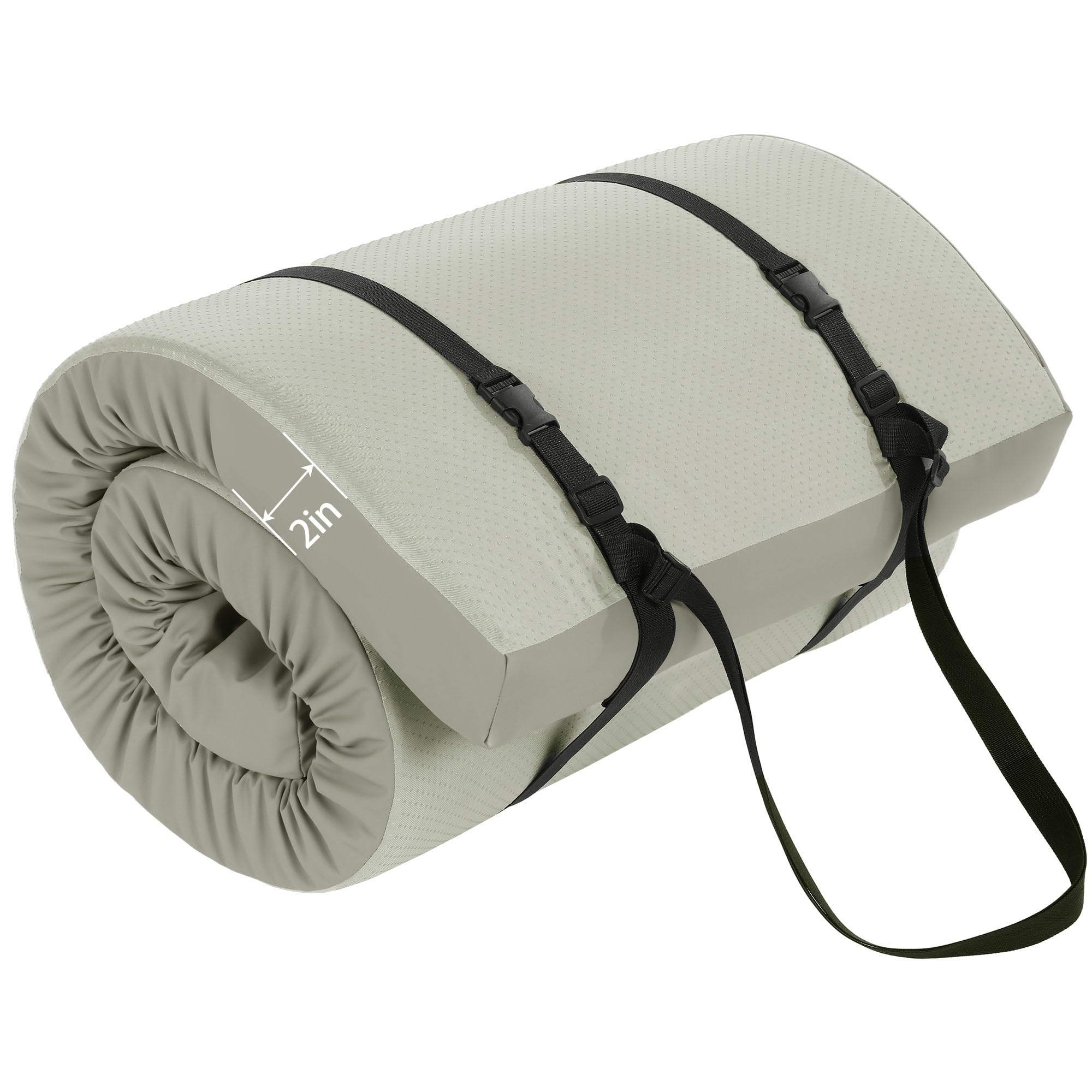 mabozoo 2 inch thick yoga mat, 72''x24'x2" foldable extra thick exercise mat gymnastics mat with pu leather, padded yoga mat fitness mat for yoga, pilates, stretching