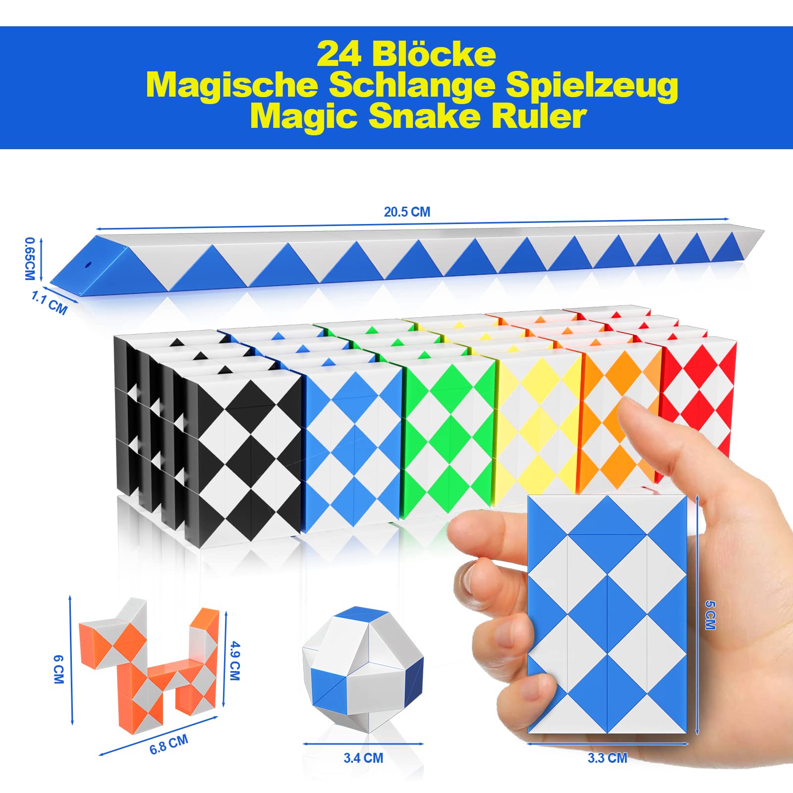 24 Stück Magic Snake Würfel – Kleines Puzzle-Spielzeug Als Gastgeschenk Für Kindergeburtstage