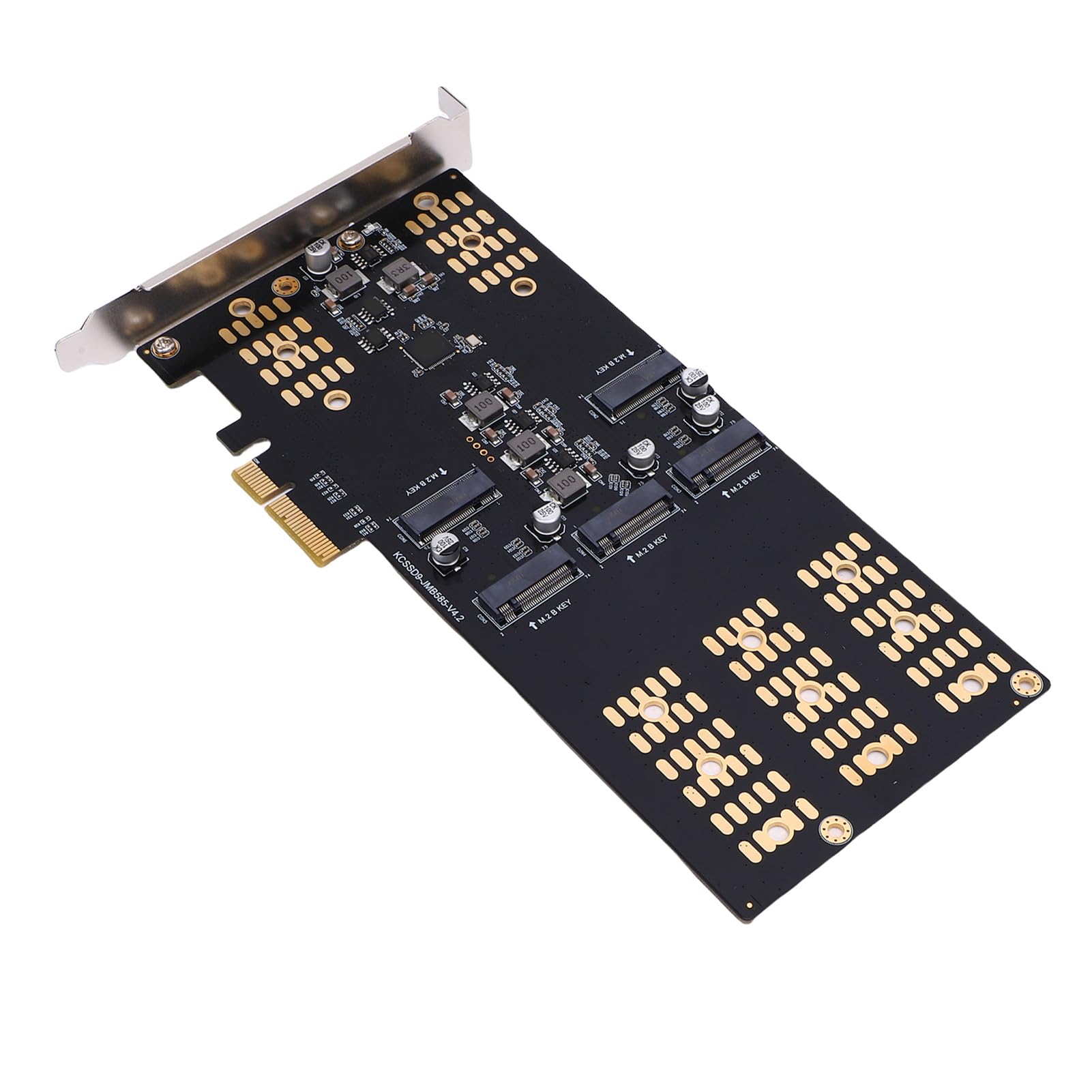 Fabater Adapter M.2 PCIe na M.2 Serial ATA SSD Łatwa Instalacja Karta z 5 Gniazdami Zapewniająca większą wydajność
