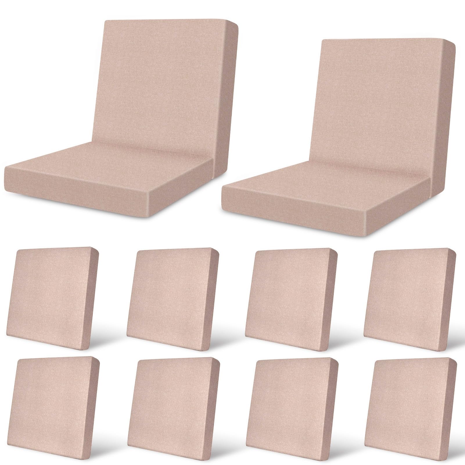 12Pcs Patio Cushion Covers Stretch Outdoor Furniture Protector Slipcovers